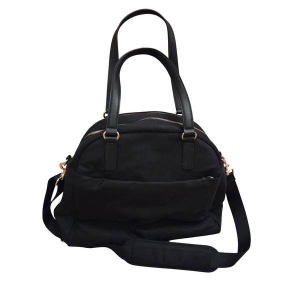 Lo & Sons The Original "OG" Black Travel Laptop Weekend Bag, Like New Black+Gold - Picture 3 of 11